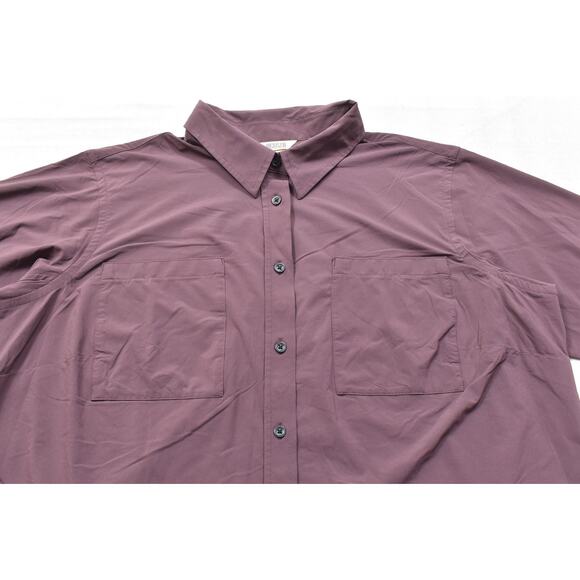 Duluth Trading Co. Women's 1X Plus Size Purple Polyester Blend Blouse Shirt - Picture 6 of 8